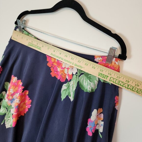 Boden Floral Circle Skirt Flowy Lightweight Lined Navy Blue Pink Flower Skirt 10 - Picture 8 of 10